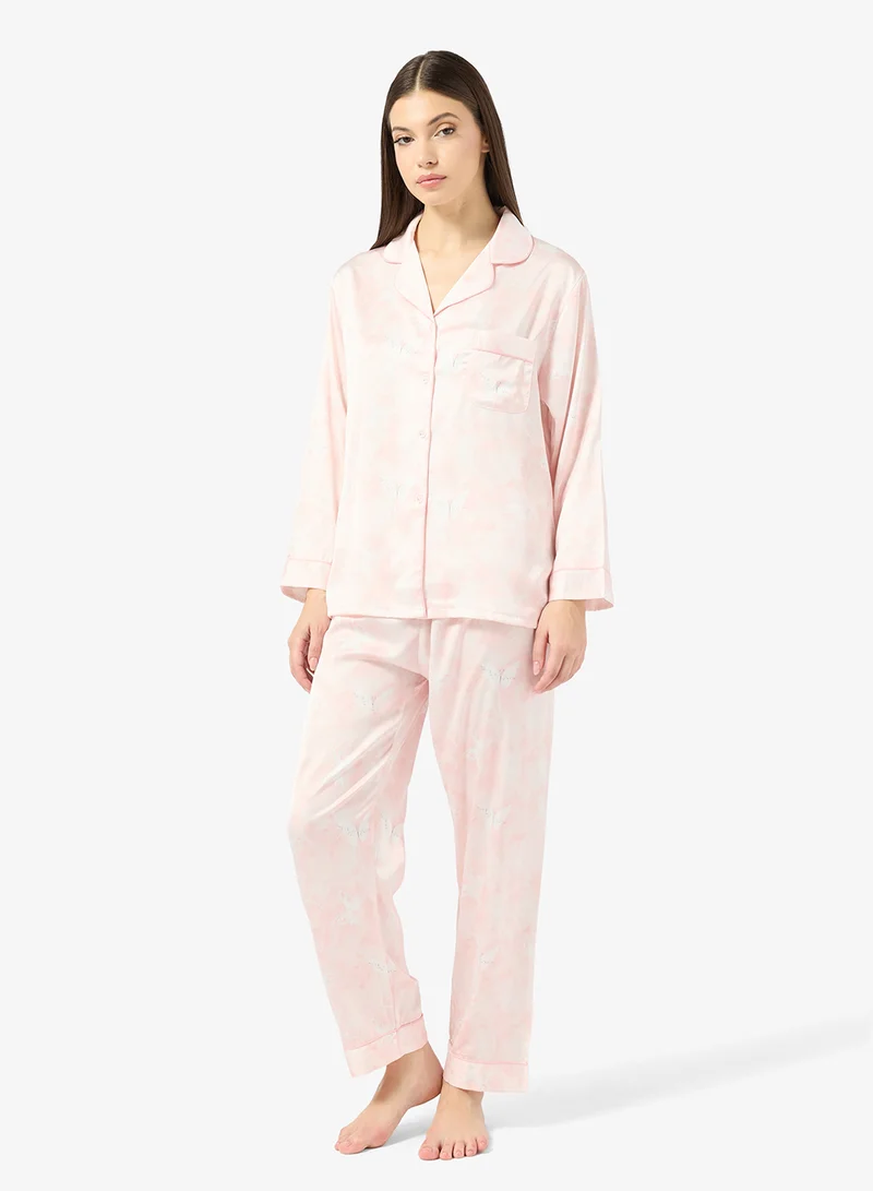 ELLA  Printed Pyjama Top & Pant Set for Women | Best Price UAE